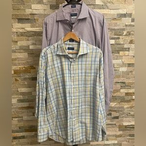 Two Peter Millar Collection Men’s XL Button Up Shirts 1 Cotton 1 Egyptian Cotton